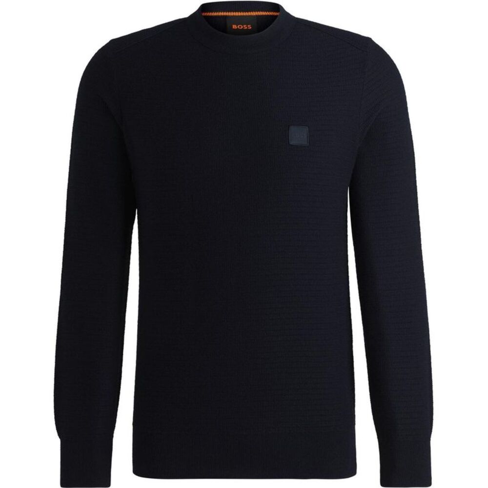 Boss Mens Anion Cotton Cashmere Sweater / Dark Blue